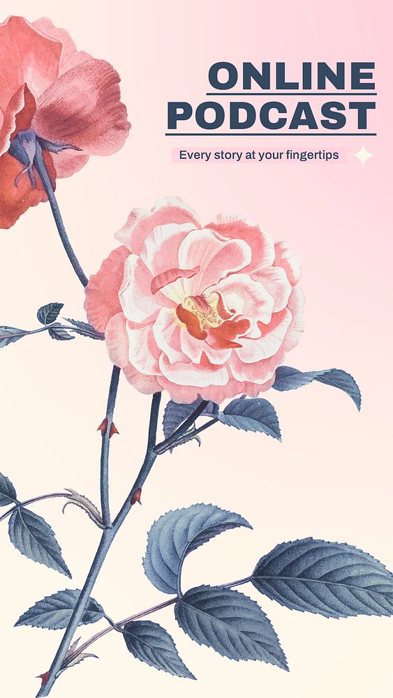 Flower music Facebook story template, psd