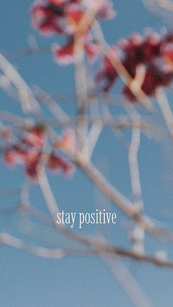 Stay positive mobile wallpaper template, Autumn aesthetic photo psd