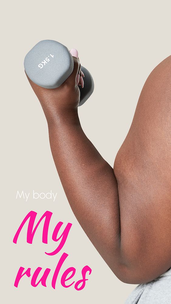 Body positivity Instagram story template, my body, my rules psd