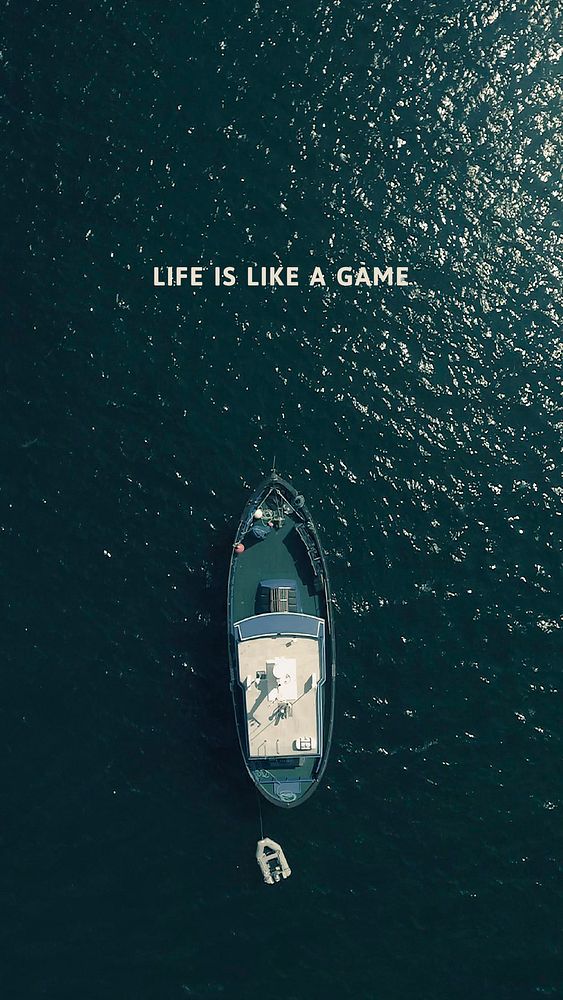 Ocean aesthetic Instagram story template, life is like a game psd