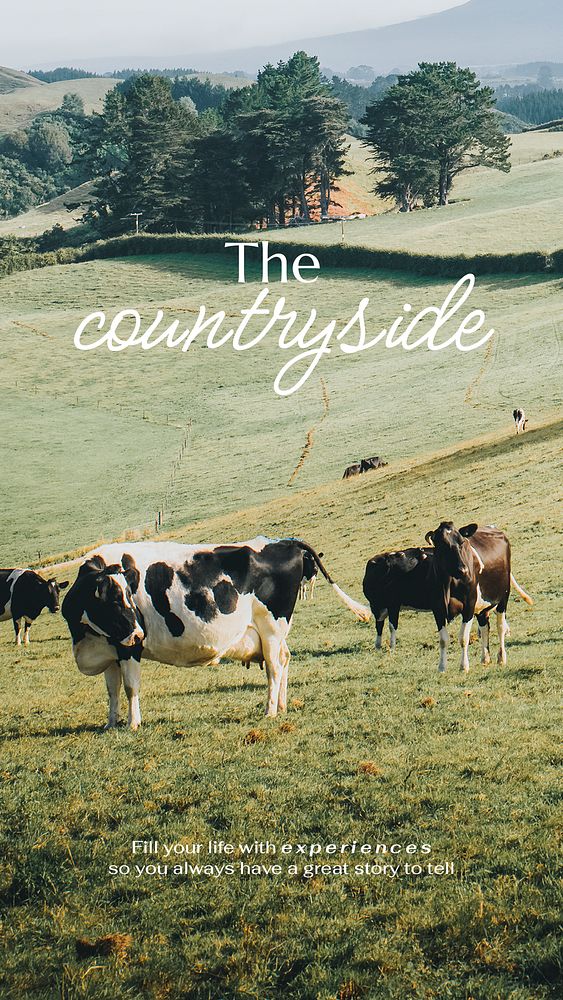 Countryside travel Instagram story template,  editable design psd