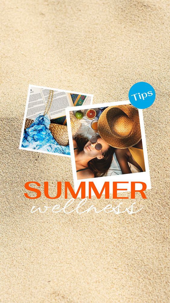 Summer vacation  Instagram story template,  editable design psd