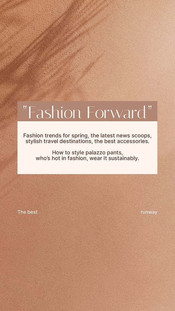 Fashion forward Instagram story template, shadow aesthetic psd