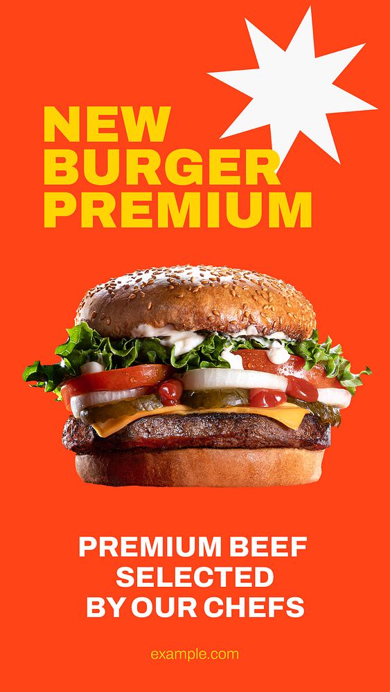 Burger restaurant Instagram story template, food branding psd
