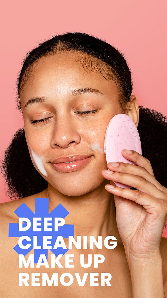 Deep cleansing Instagram story template, beauty ad psd