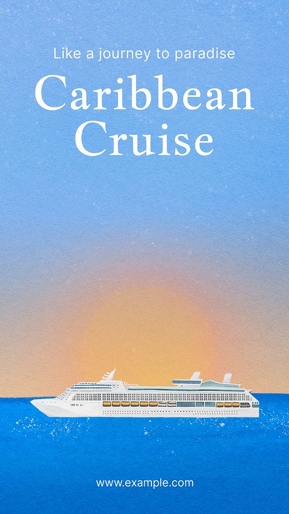 Caribbean cruise Instagram story template, tourism industry psd