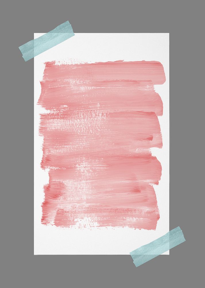 Sticky note mockup frame, pink brushstroke design psd