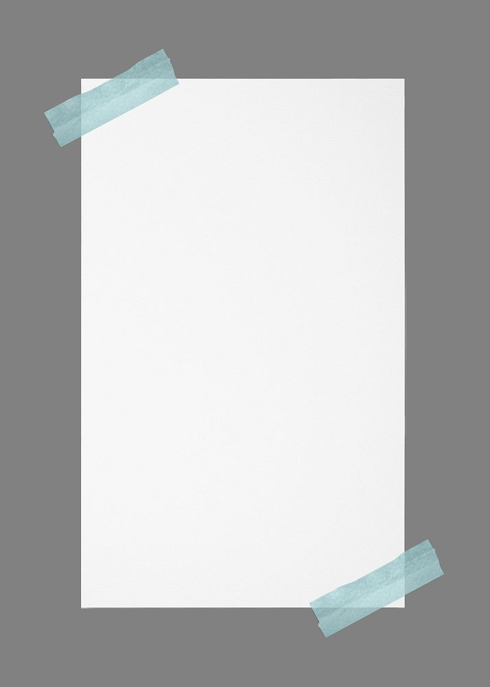 White paper mockup frame, tape design psd