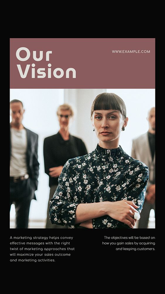 Business vision Instagram story template, businesswoman photo psd