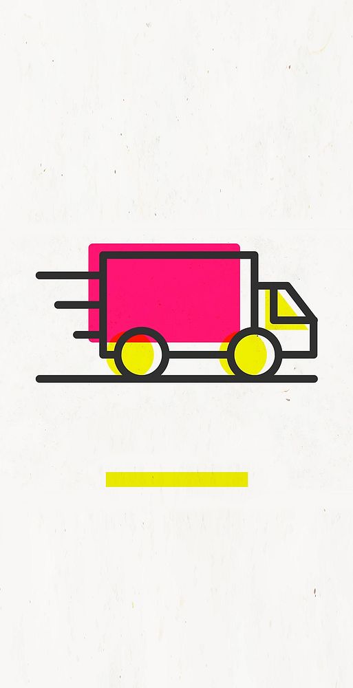 Truck illustration, pop color background