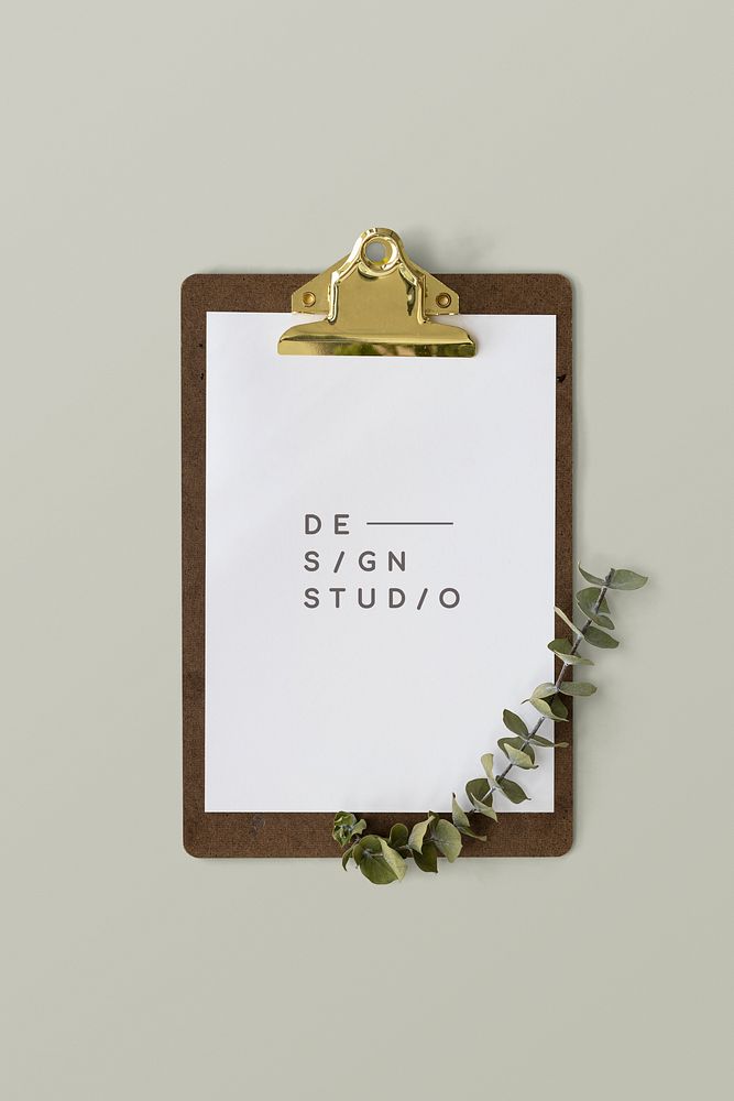 White paper mockup on a clipboard