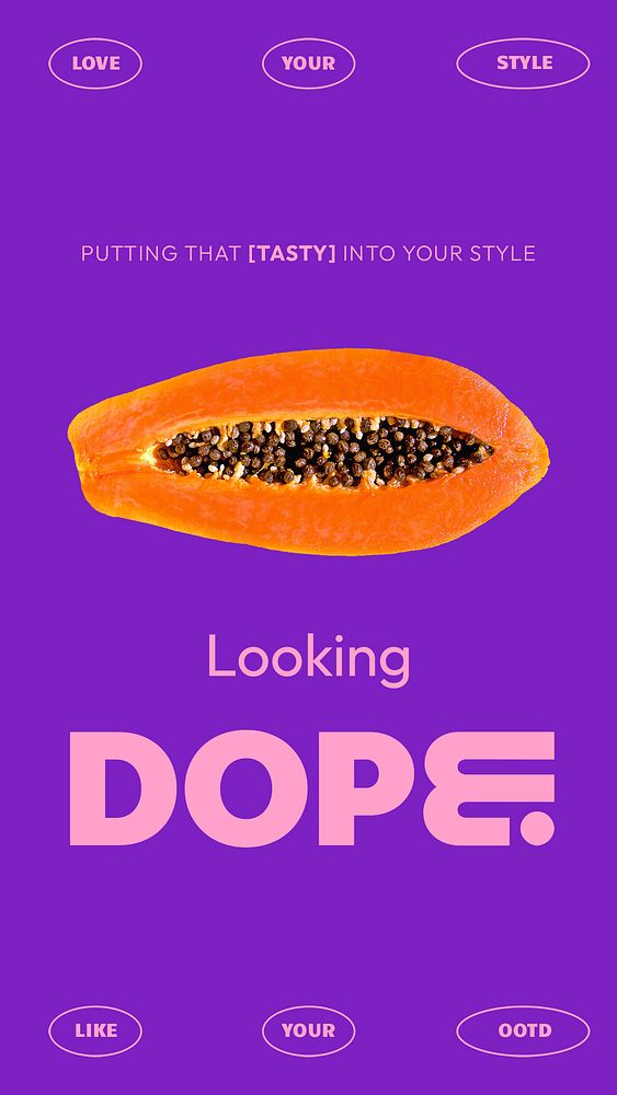 Funky papaya Instagram story template, purple design psd