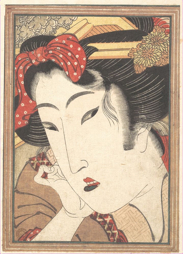 Rejected Geisha from Passions Cooled by Springtime Snow (1824) print in high resolution by Keisai Eisen. Original from The…