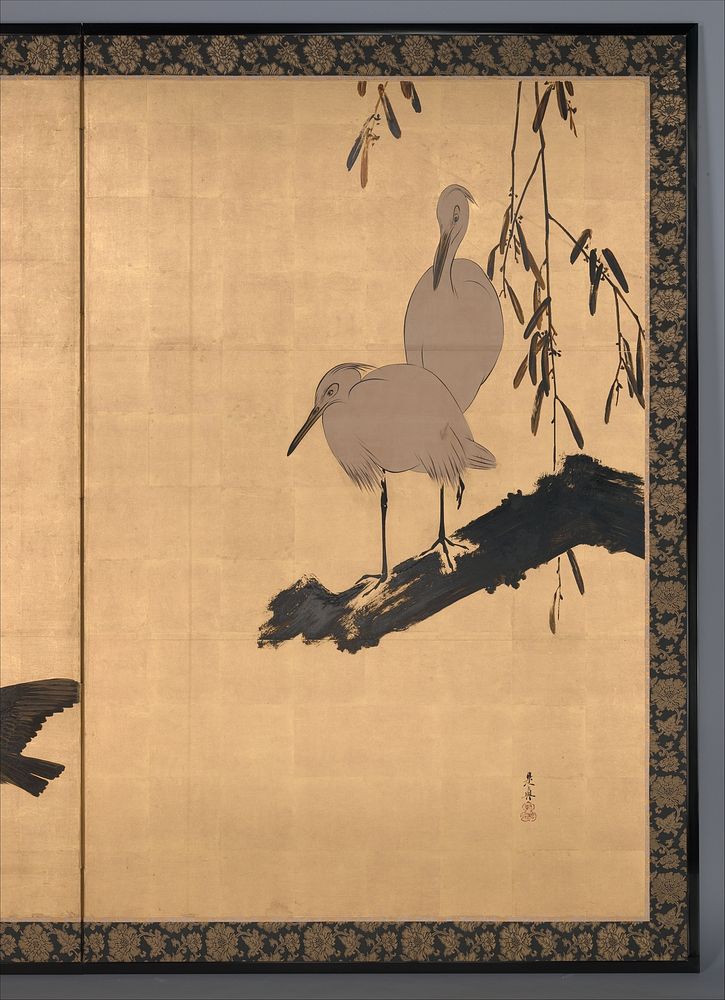 Shibata Zeshin (1868&ndash;1912) Egrets. Original public domain image from the MET museum.
