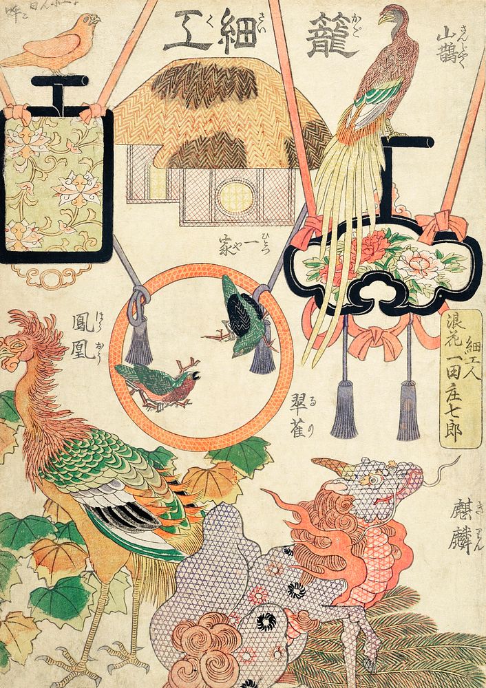 Basketry Work: By the Craftsman Ichida Shōshichirō of Naniwa (Kagosaiku Naniwa saikujin Ichida Shōshichirō) (1819). Original…