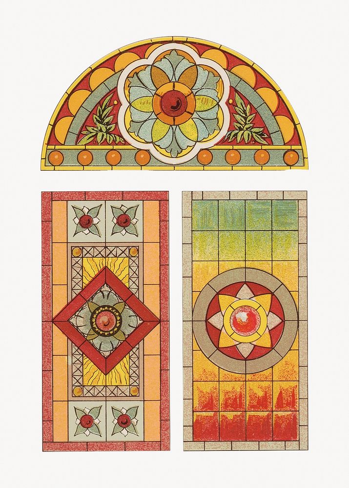 Vintage stained glass element.  Remastered by rawpixel