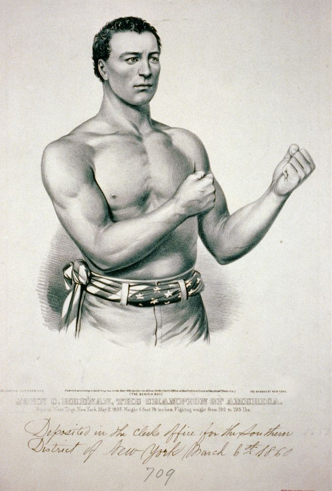 Engraving of the fighter, John C Heenan or The Benicia Boy (1860)