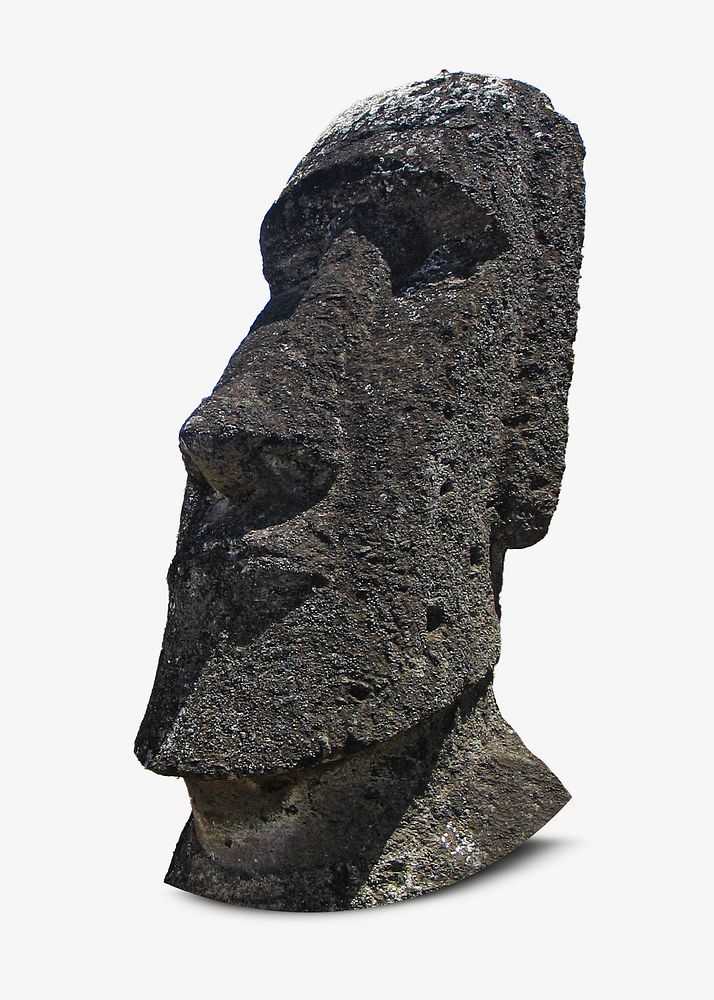Moai statue isolated, off white design