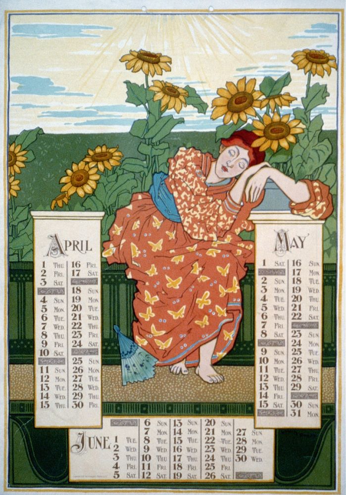 Poster calendar for 1897. April, May, June