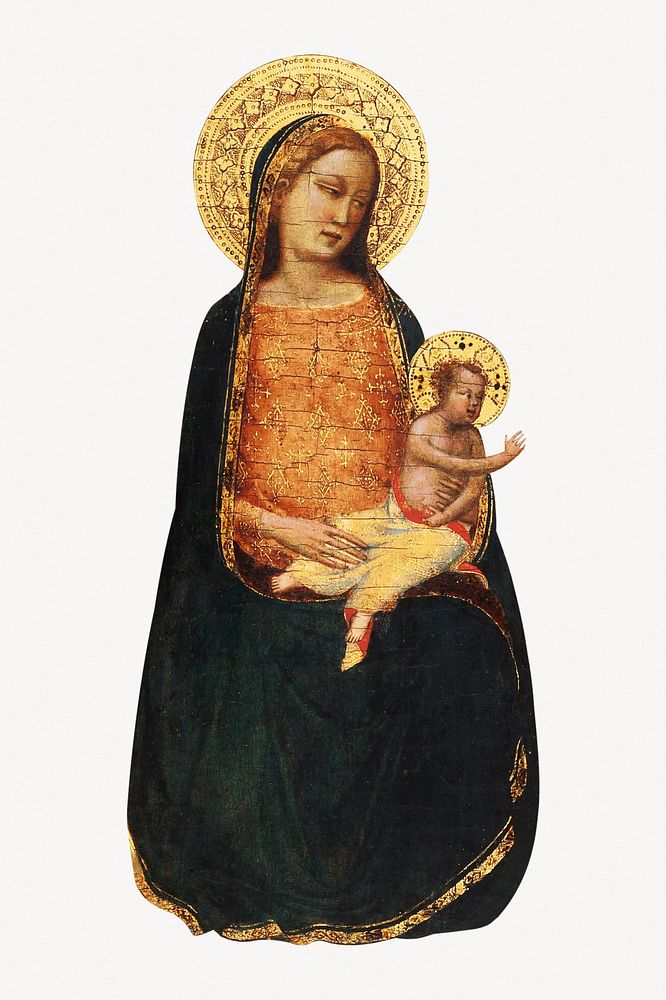 Madonna and Child with Saints and Angels.  Remastered by rawpixel