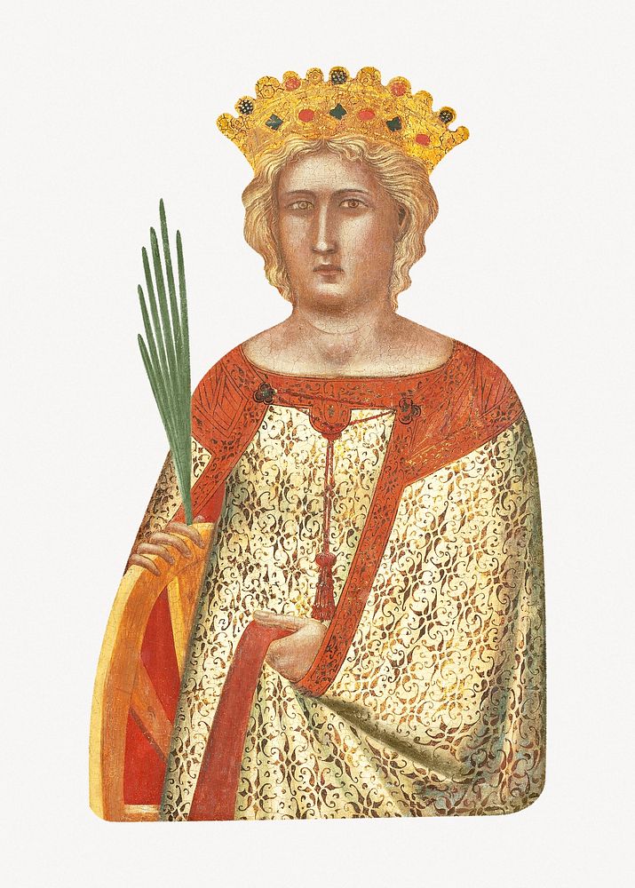 Catherine of Alexandria, vintage religious illustration.   Remastered by rawpixel