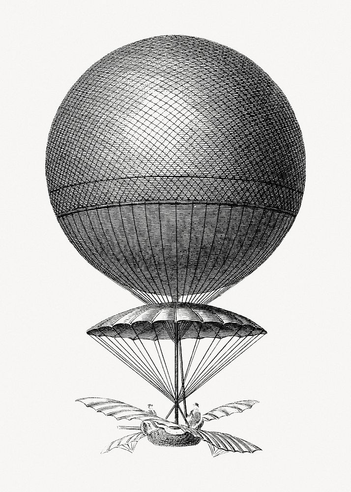 Joseph Clement's Aeronautics, vintage illustration.  Remastered by rawpixel