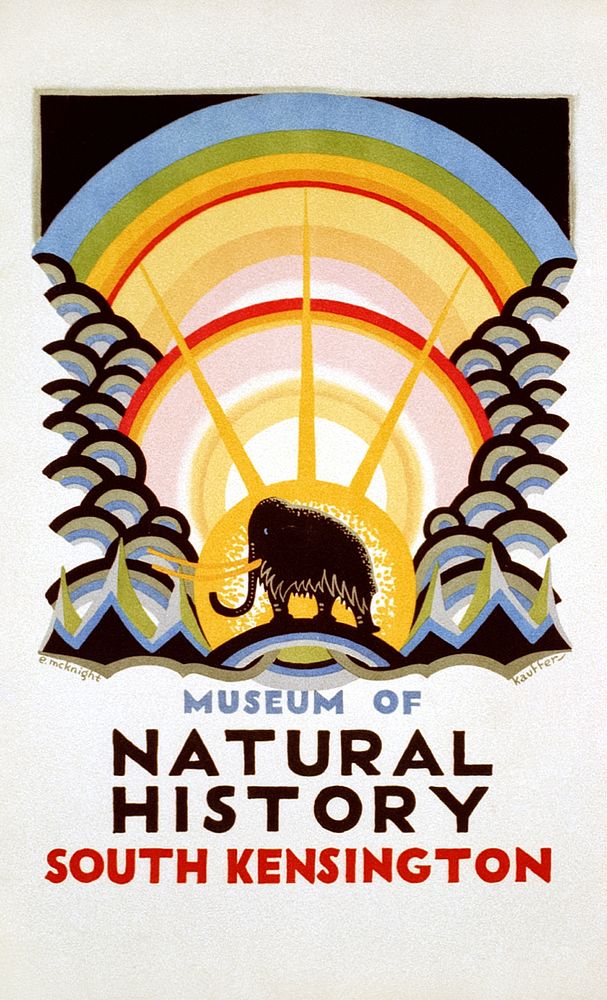 Museum of Natural History, South Kensington (1923) poster by Electric Railway House. Original public domain image from the…