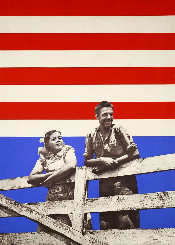 America poster background, remixed from vintage art print by rawpixel