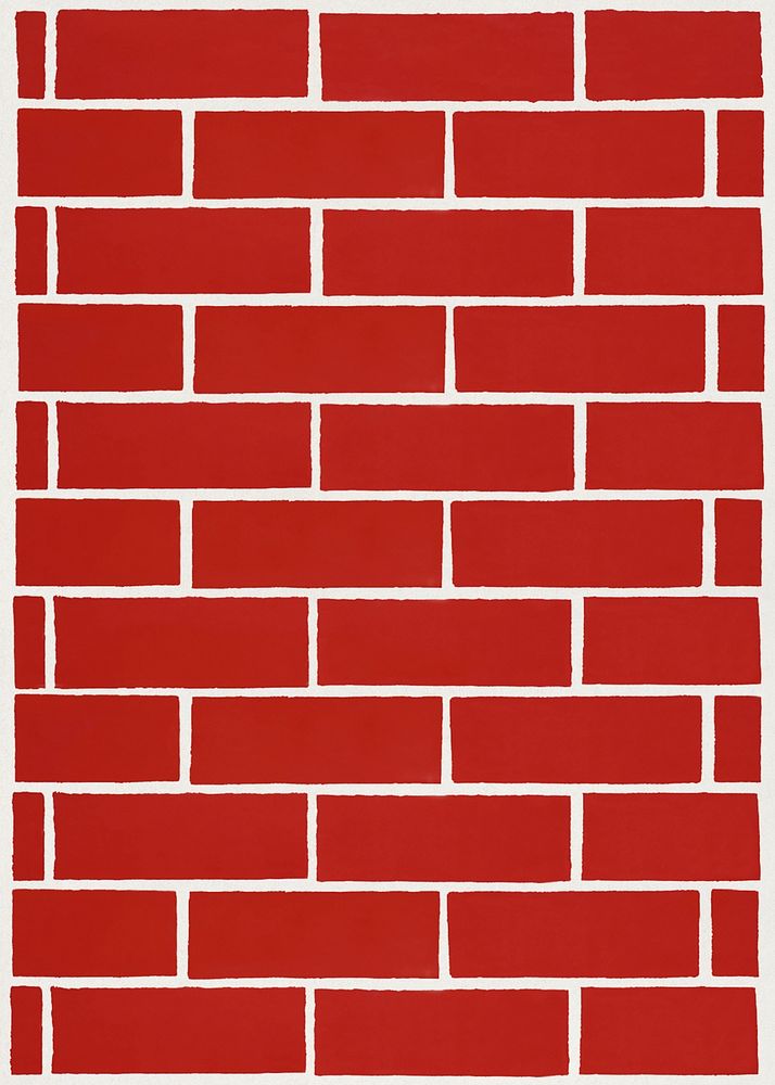 Vintage red brick wall background illustration.   Remixed by rawpixel.