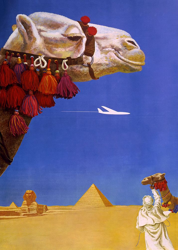 Egypt. Fly TWA, travel poster.   Remixed by rawpixel.