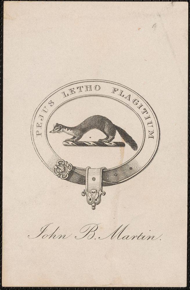             Bookplate: John B. Martin, approximately 1884-1897?          