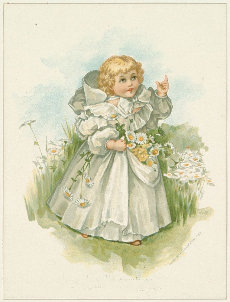             Little girl with daisies          