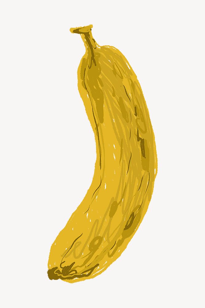 Banana fruit illustration collage element psd