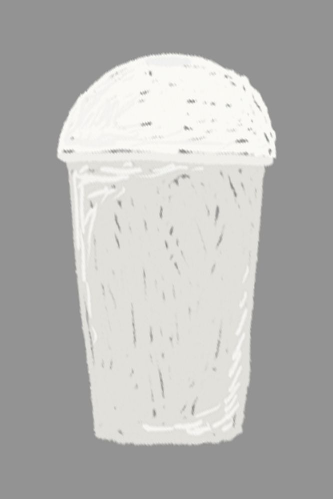 Plastic cup illustration collage element psd