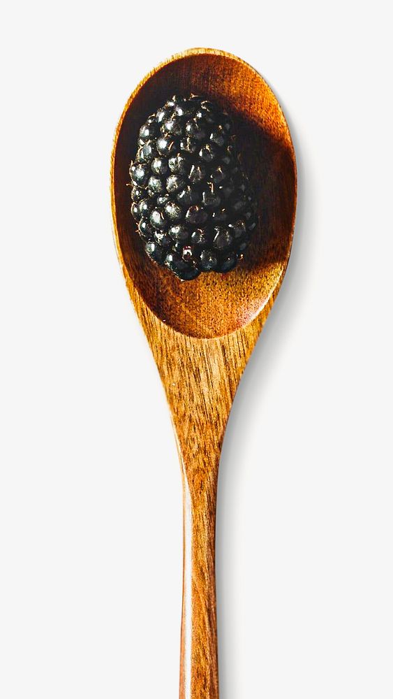 Blackcurrant on spoon isolated image