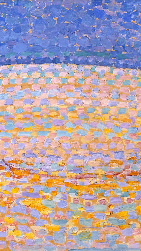 Mondrian&rsquo;s Dune III iPhone wallpaper, abstract art. Remixed by rawpixel.