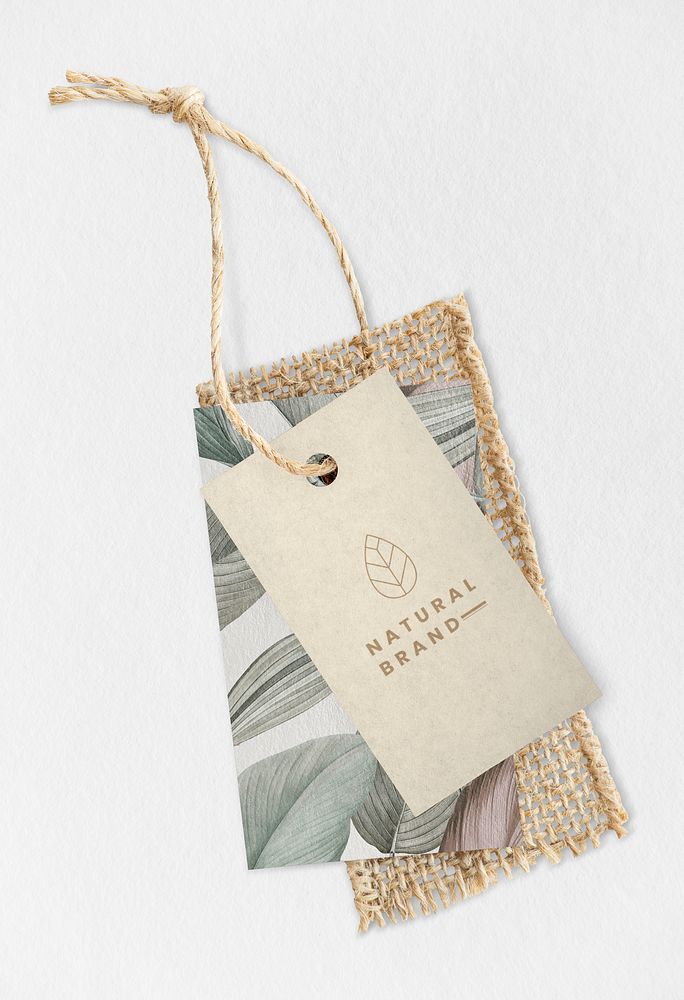 Leafy natural brand label mockup