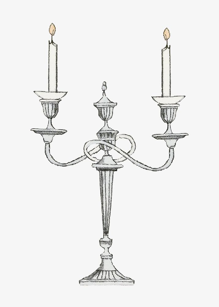 Victorian candle holder illustration. Remastered by rawpixel.