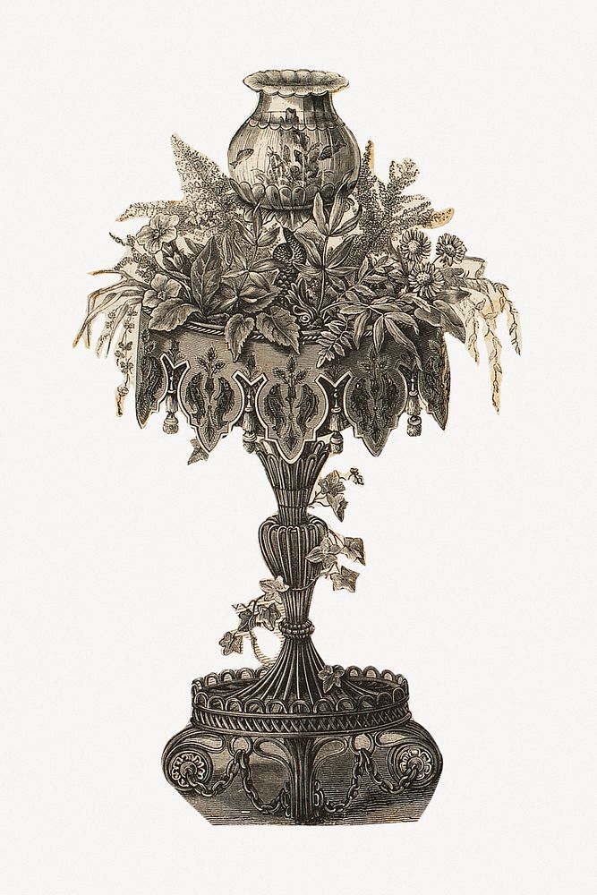 Vintage plant, Victorian style illustration. Remastered by rawpixel.