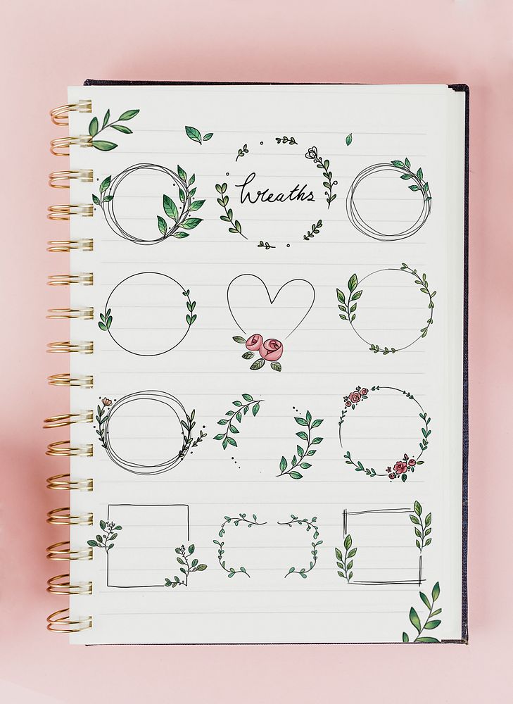 Valentines day message drawn in a notebook