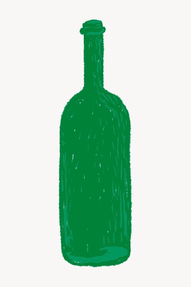 Green bottle  isolated clip art