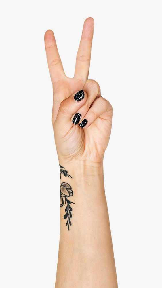 Peace hand sign isolated image