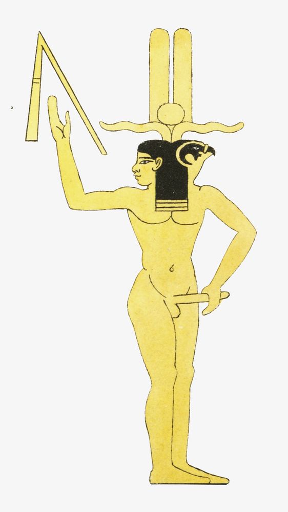 Egypt god vintage illustration, gold design