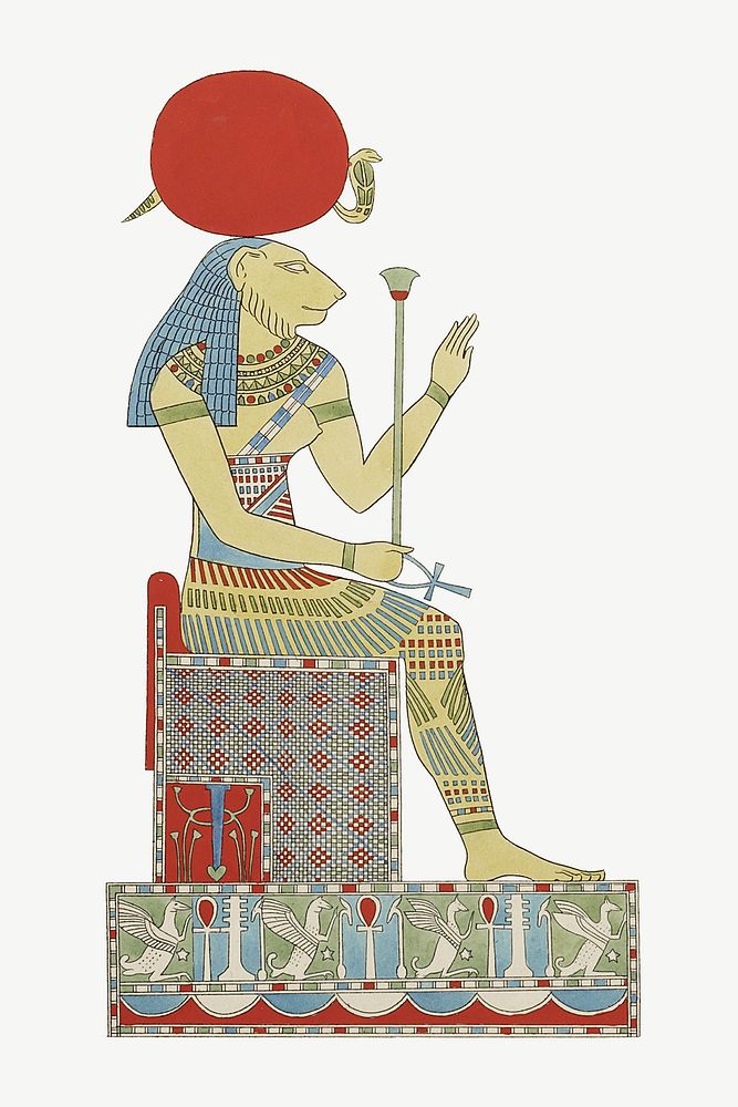 Egypt goddess vintage illustration, collage element psd