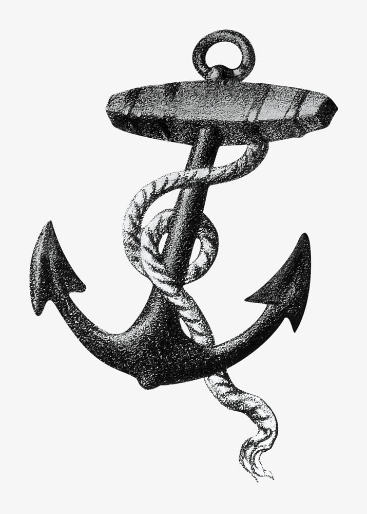 Vintage sea anchor illustration. Remixed by rawpixel.