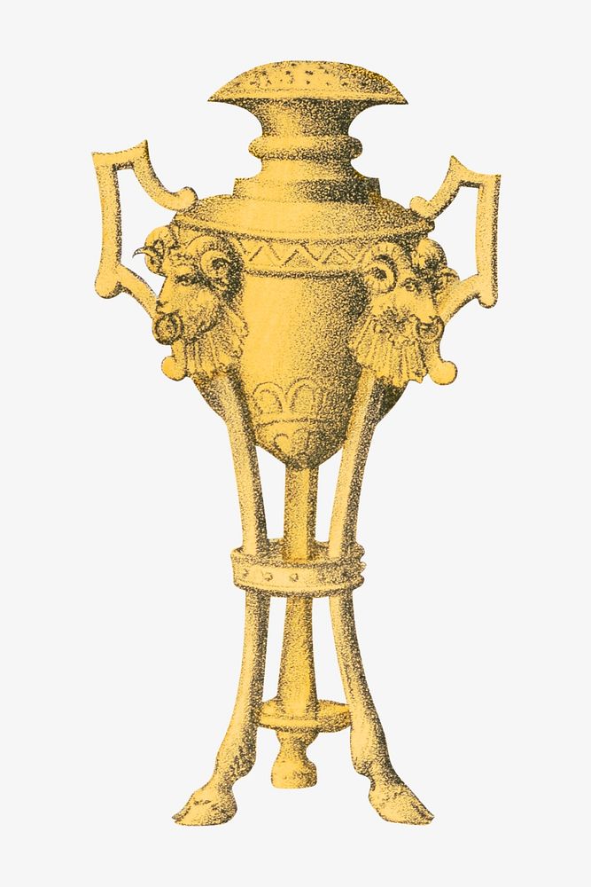 Vintage gold goblet, decoration illustration. Remixed by rawpixel.