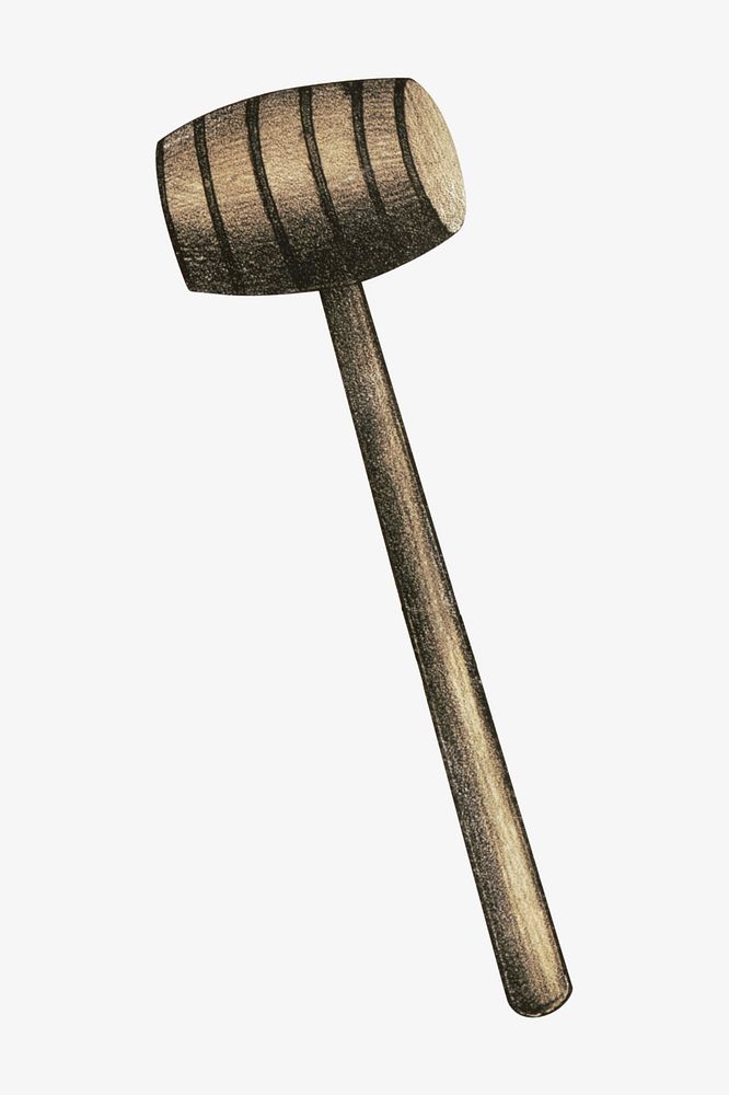 Vintage hammer illustration. Remixed by rawpixel.