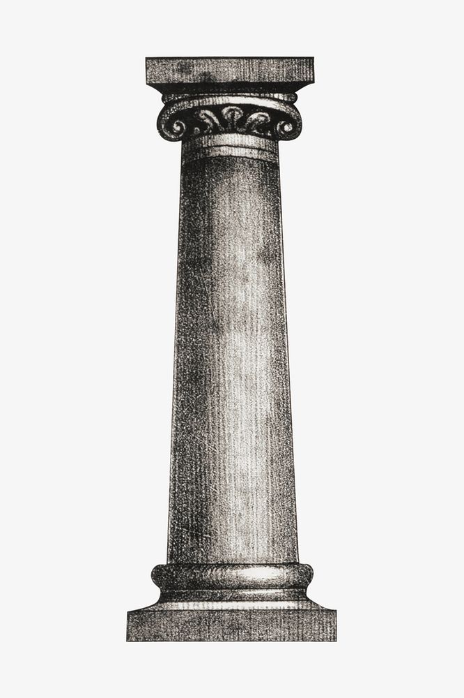 Ancient pillar, vintage architecture illustration. Remixed by rawpixel.