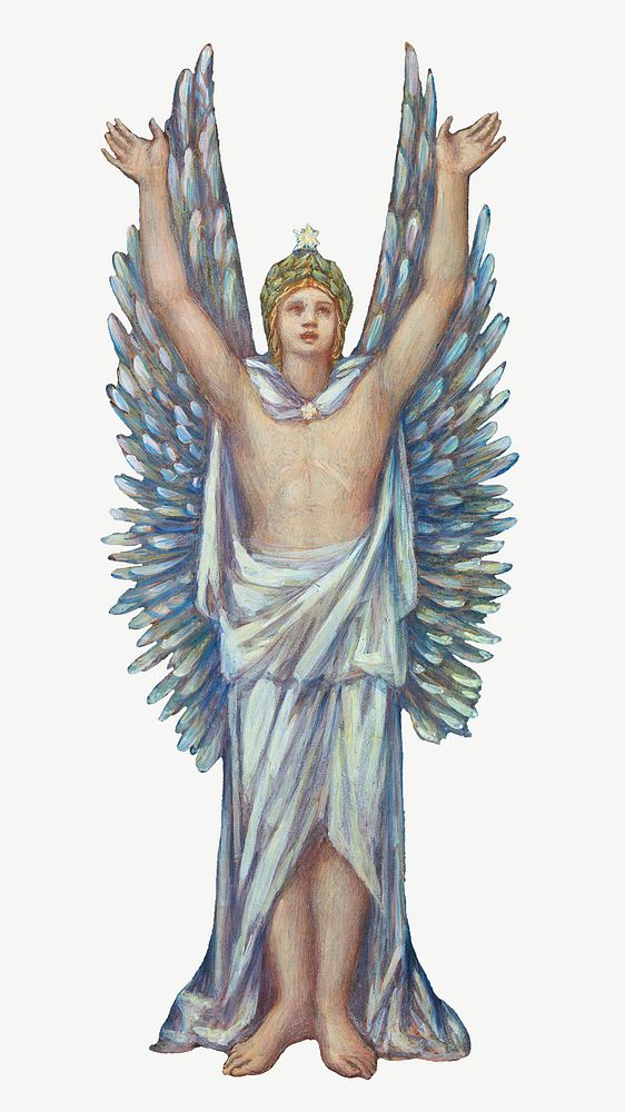 Male angel, vintage religious illustration psd. Remixed by rawpixel.