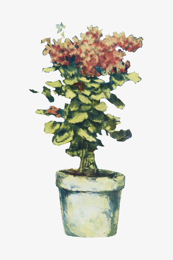 Vintage potted plant illustration. Remixed by rawpixel. 